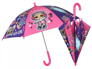 Accesorii bebe - Umbrela manuala 42 cm cu inchidere cu siguranta LOL Surprise