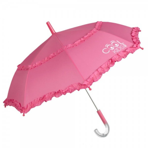 Accesorii bebe - Umbrela manuala 42 cm cu inchidere cu siguranta roz Cool Kids Perletti
